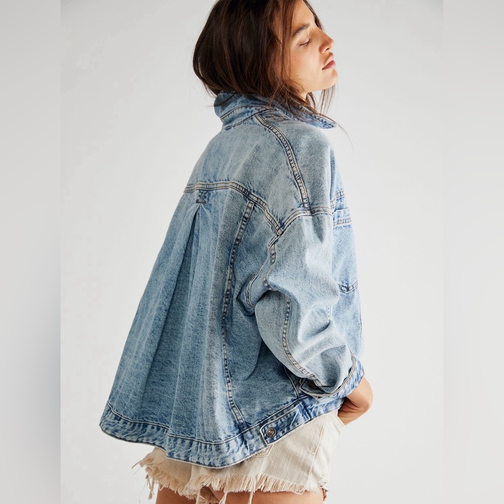 Free People Light Blue Jean Jacket
